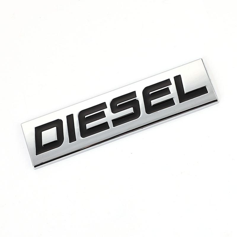 3D Metal Diesel Petrol Logo Badge Sticker Side Fender Rear Trunk Emblem Decal Car Styling
