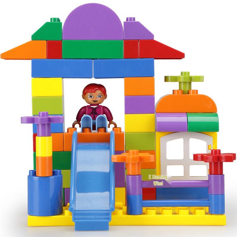 Morning Wind Creative Happy City Building Blocks - Large, Granular Kindergarten Puzzle for Early Education.