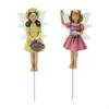 2Pcs Mini Fairy Statue Garden Stakes Tiny Resin Girl Sculpture Lawn Ornament Luminous Wing for