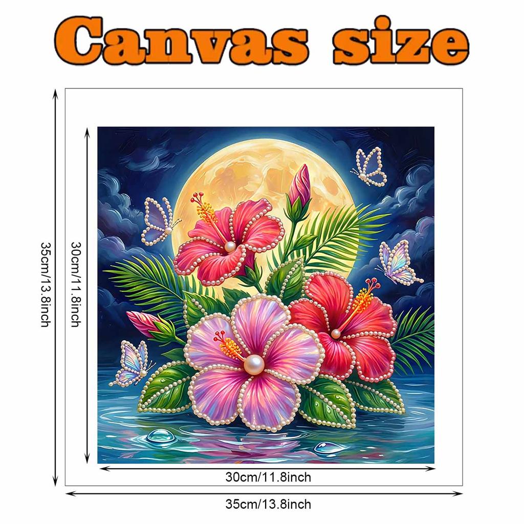 Flowers and Butterflies Full 5D DIY Pearl Gem Art Diamond Painting Kits for Adults/Beginners Gift Idea Home Decor 11.81x11.81in
