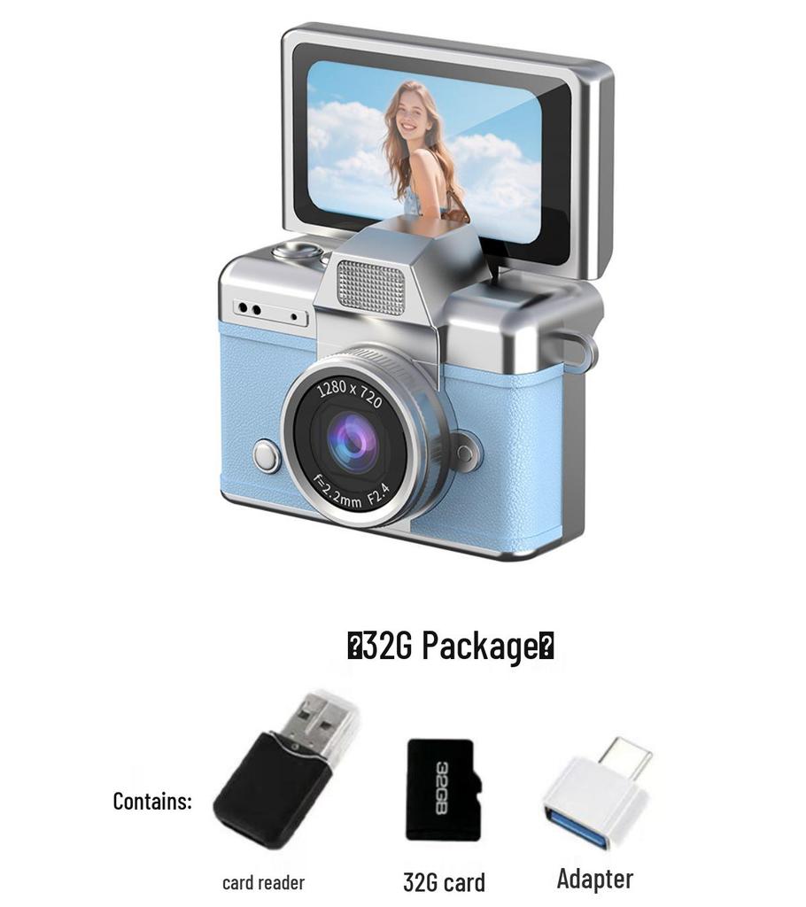Retro Flip Screen Digital Card Camera for Students and Travelers