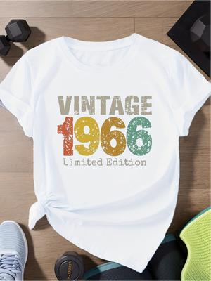 Vintage Limited Edition 1966 Women'S Short-Sleeve T-Shirt, Loose Fit. Please Refer To The Size Chart