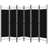 6 Piece Room Divider Black 240 X 180 Cm