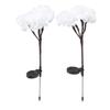 2pcs Camellia Lights Solar Waterproof Outdoor Decorative Fairy Flower Lights for Garden White