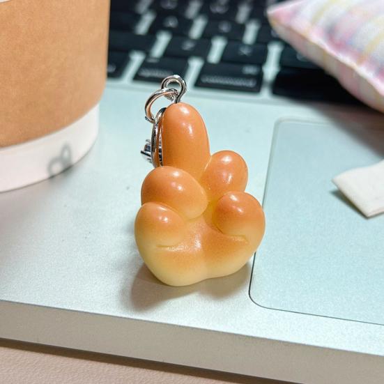 Pingente de Bolsa Realista Múltiplos Gestos Forma de Mão OK Chaveiro de Resina Alta Simulação Charme de Pão Porta-Chaves