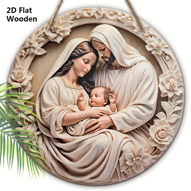 

Деревянная рождественская табличка «Рождество» - Круглая табличка «Jesus Navidad» для входной двери, настенный декор - Идеальное рождественское украшение 20cm/7.87in розовый