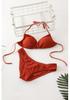 2024 Strappy Solid Color Padded Push-Up Bikini for Women