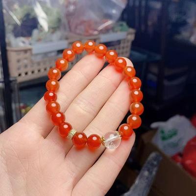 Original Red Agate Single Strand Women's Bracelet - Simple, Versatile, Fashionable, and Exquisite