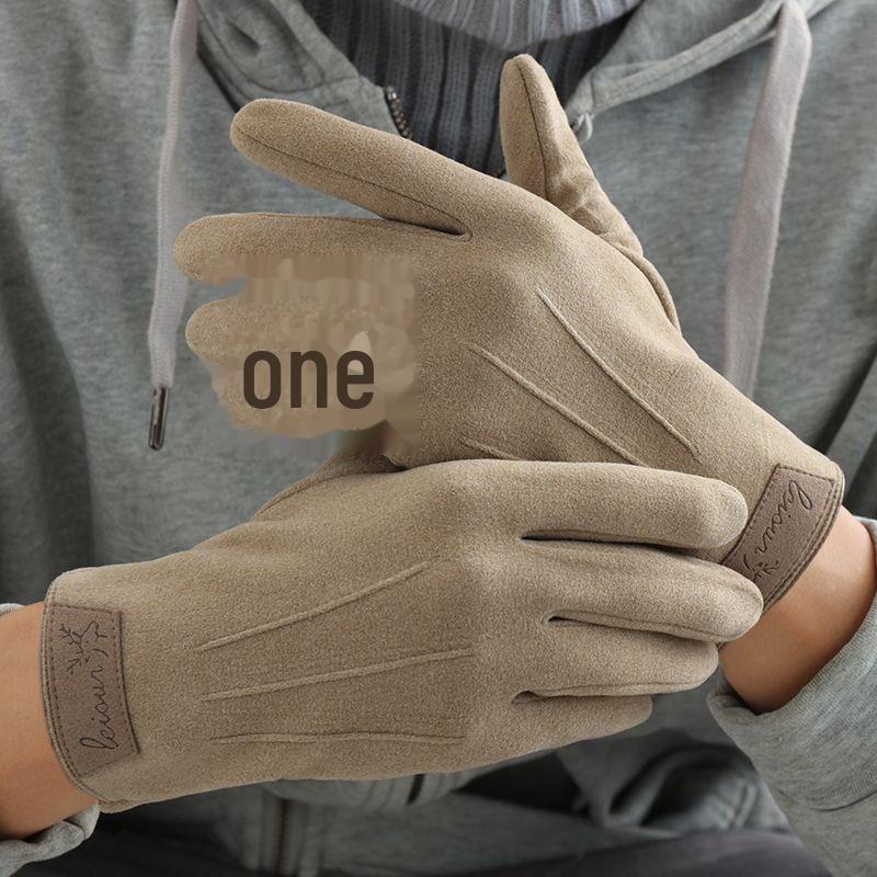 Men's German Velvet Thermal Gloves – Winter Warm, Windproof, Heated, Touchscreen Cycling & Driving Gloves