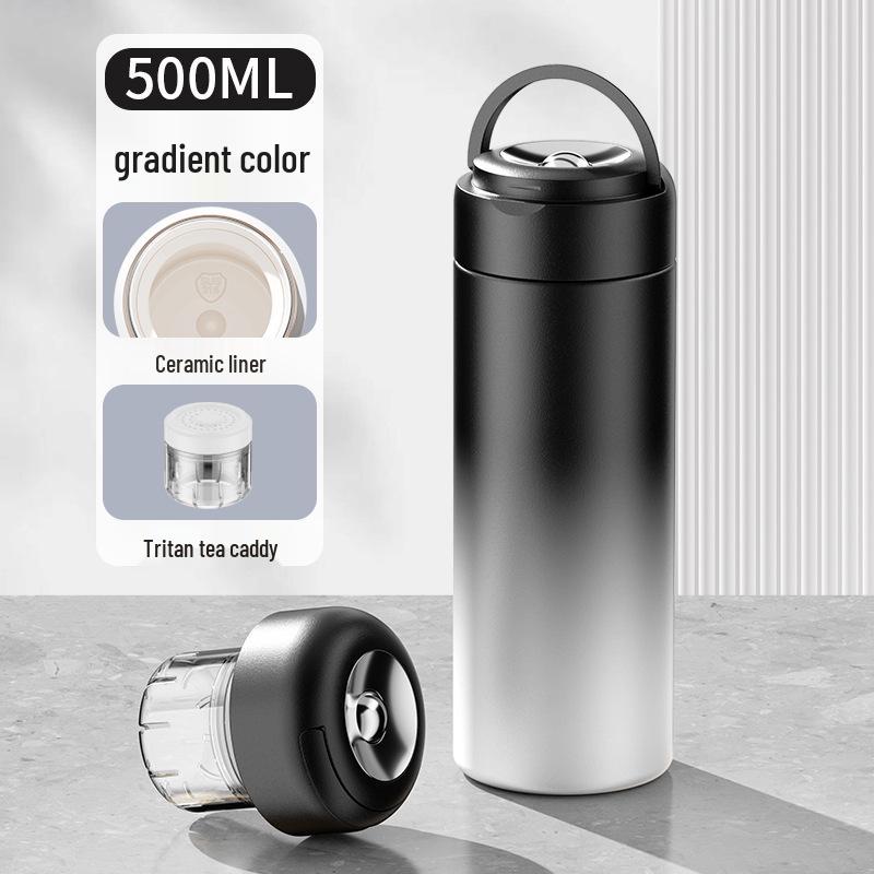 Men's Magnetic Thermos: 316 Stainless Steel, Tea Infuser, Separate Chambers, Magnetic Pop-up Cup, Portable High-End Business Water Cup