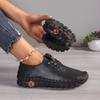 2025 Women's Soft Leather Casual Shoes - Stitching Rubber Sole, Sizes 35-45