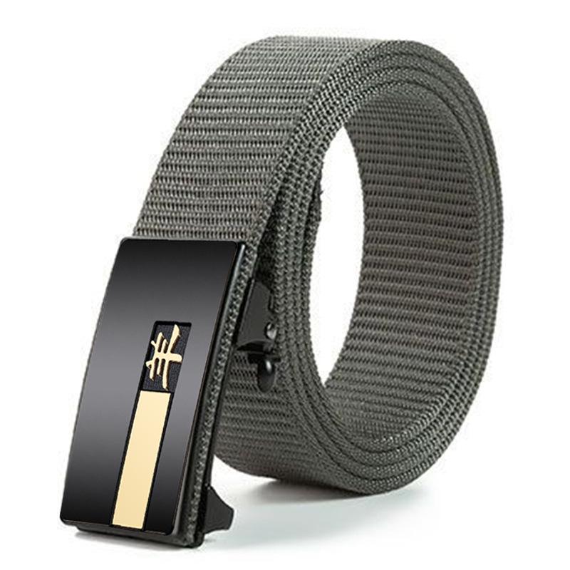 Men s Casual Canvas Tactical Belt with Automatic Buckle 130 cm