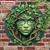 Vintage Forest Spirit Metal Wall Art Round Sign Rustic Home Decor