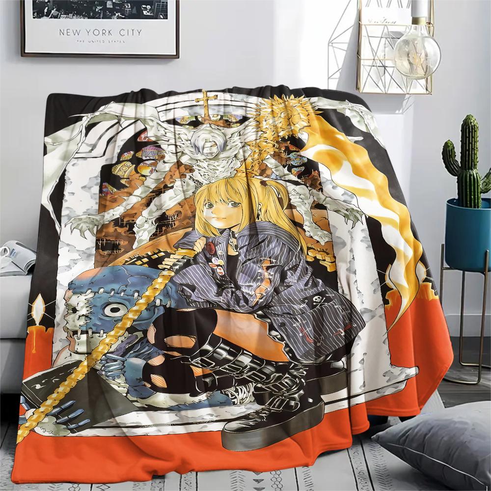 1PC Death Note Print Flannel Blanket, High Quality All Seasons, Home Decor, Warmth and Comfort, Perfect for Christmas Gifts