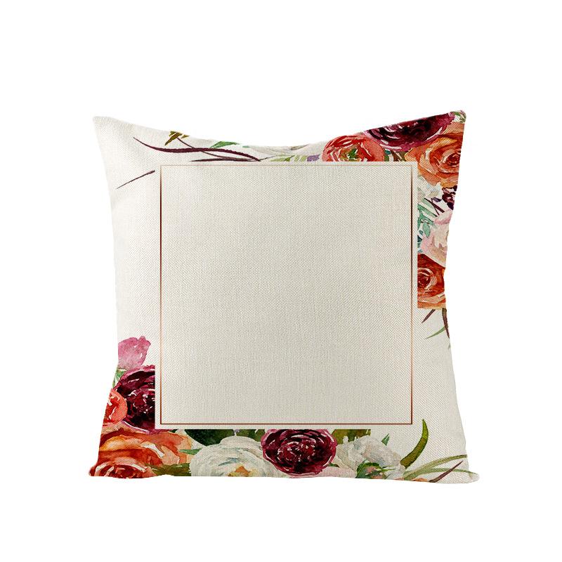 Valentine's Day Pillowcase Floral Series Square Polyester Pillowcase Home Cushion Cover