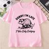 Funny Opossum T Shirt Sorry Im Late I Was Dilly Dallying Tee Retro Possum TShirt Animal Graphic Tee Cotton Short Sleeve