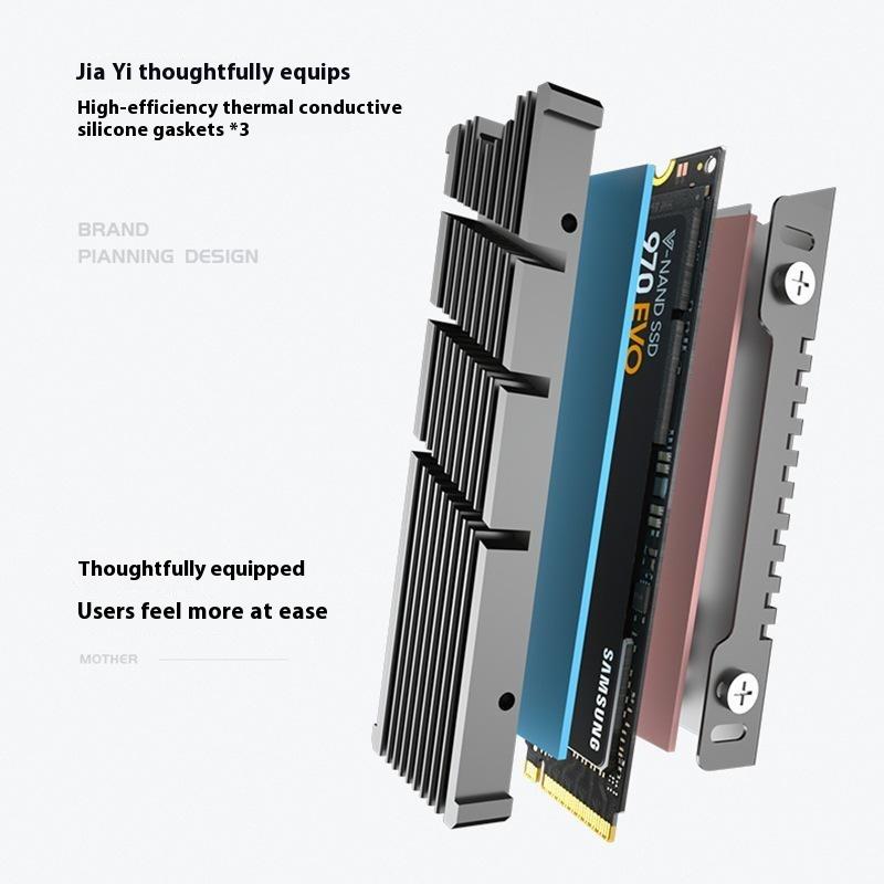 JIAYI Aluminum Alloy Heat Sink for M.2 NVME SSD Multi-Channel Cooler