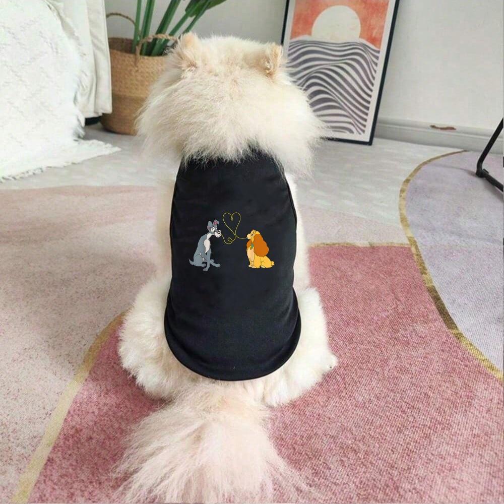 1pc  Cute Dog Printed Pet Vest, Pet Four Seasons Sleeveless Round Neck Tank Top