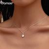 Bamoer 925 Silver White Opal Sun Pendant Necklace Apollo Chain Necklaces for Women Birthday Gift Jewelry