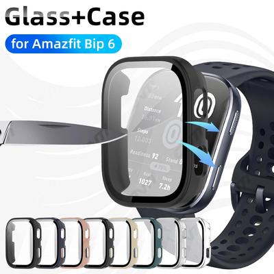 Sklo+Pouzdro pro Amazfit Bip 6 Tvrzené sklo Ochranná fólie na displej & Tvrdý PC Ochranný nárazník pro příslušenství Amazfit Bip6