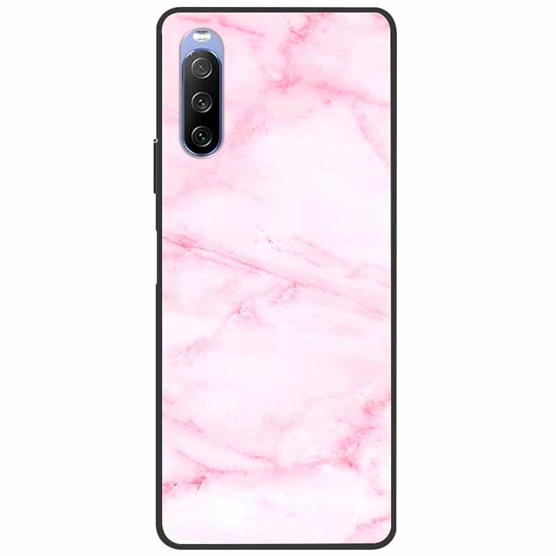 Soft Cover For Sony Xperia 10 III /5 III /1III Case Silicone Painted Marble Cat Funda Cover for Sony Xperia 1 II /10 II /5 Coque