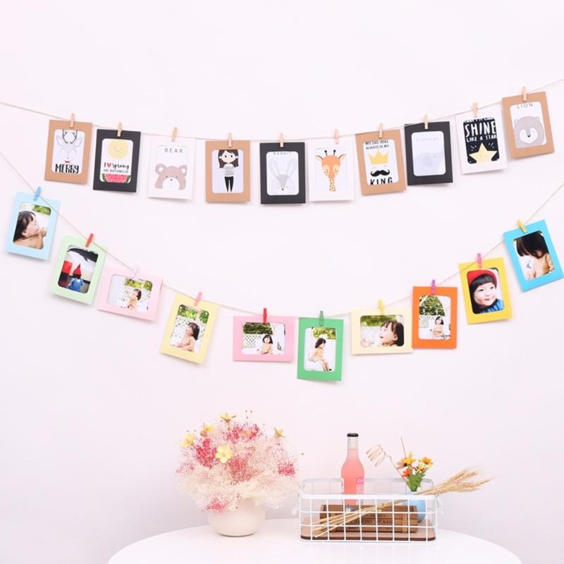 Photo Hanging Paper Display Set, 10 Pack 6 in Size for Home Display, Party Use and Travel Photo Presentation Each Day