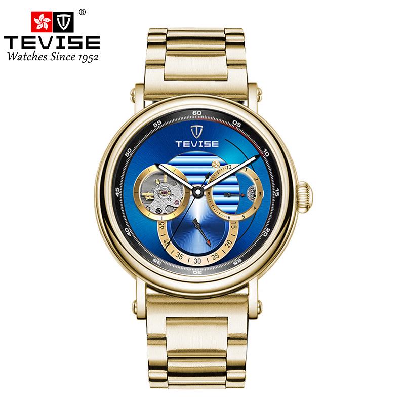 TEVISE Men's Waterproof Luminous Minimalist Automatic Mechanical Watch