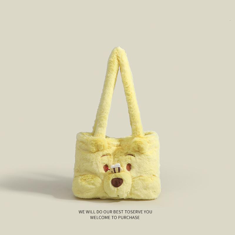 

Puff Winnie The Pooh Bear Bag Women S Plush Tote Bag Cute Crossbody Bag Shoulder Bag Price жёлтый