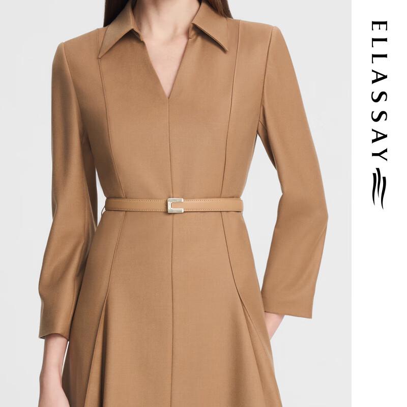 ELLASSAY Women's Merino Wool Blend V-Neck Midi Dress