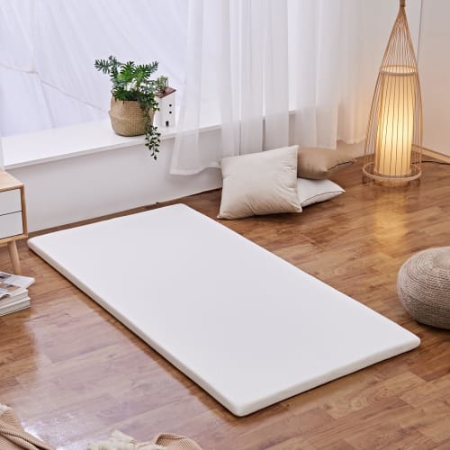 Novilla White Single Futon Mattress, 5cm Thick, High-Resilience, 160N Firmness, Unique Technology, High-Density 30D Urethane, Breathable, Durable, Non