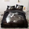 Cute Cat Duvet Cover Bedding Three-Piece Set 3D Animal Digital Printing Quilt Cover
