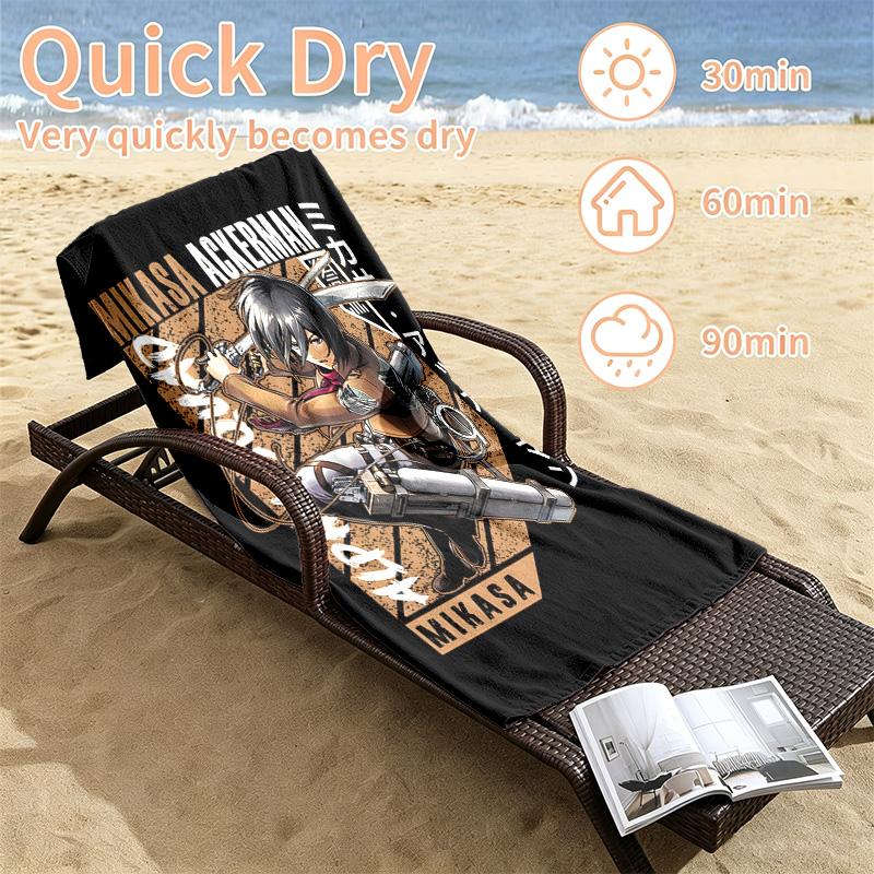 Attack on Titan Beach towels also serve as bath towels summer essential a musthave for the outdoors the beach and the pool