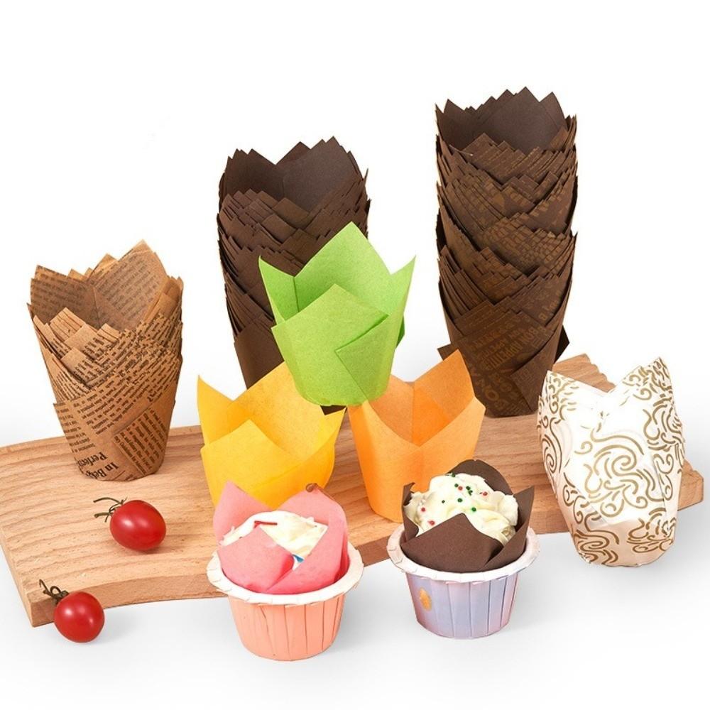 Bakeware Tulip Baking Cup Pastry Tools Greaseproof Paper New Cake Muffin Cups  Home & Kitchen