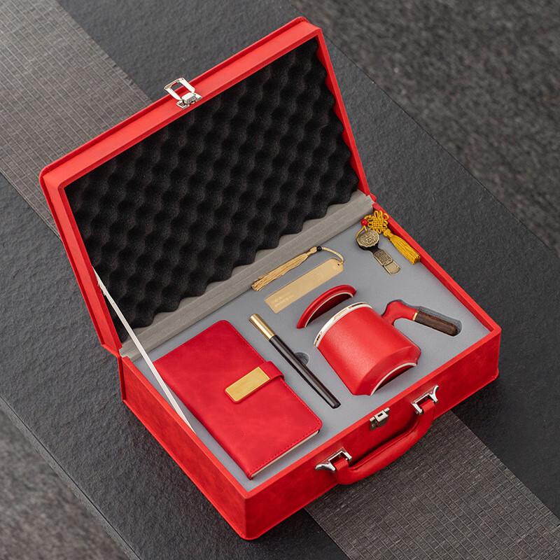 Luxury Red Ceramic Tea Cup & Notebook Gift Set