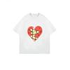 T-shirt Bianca con Stampa Cuore e Benda per Uso Casual