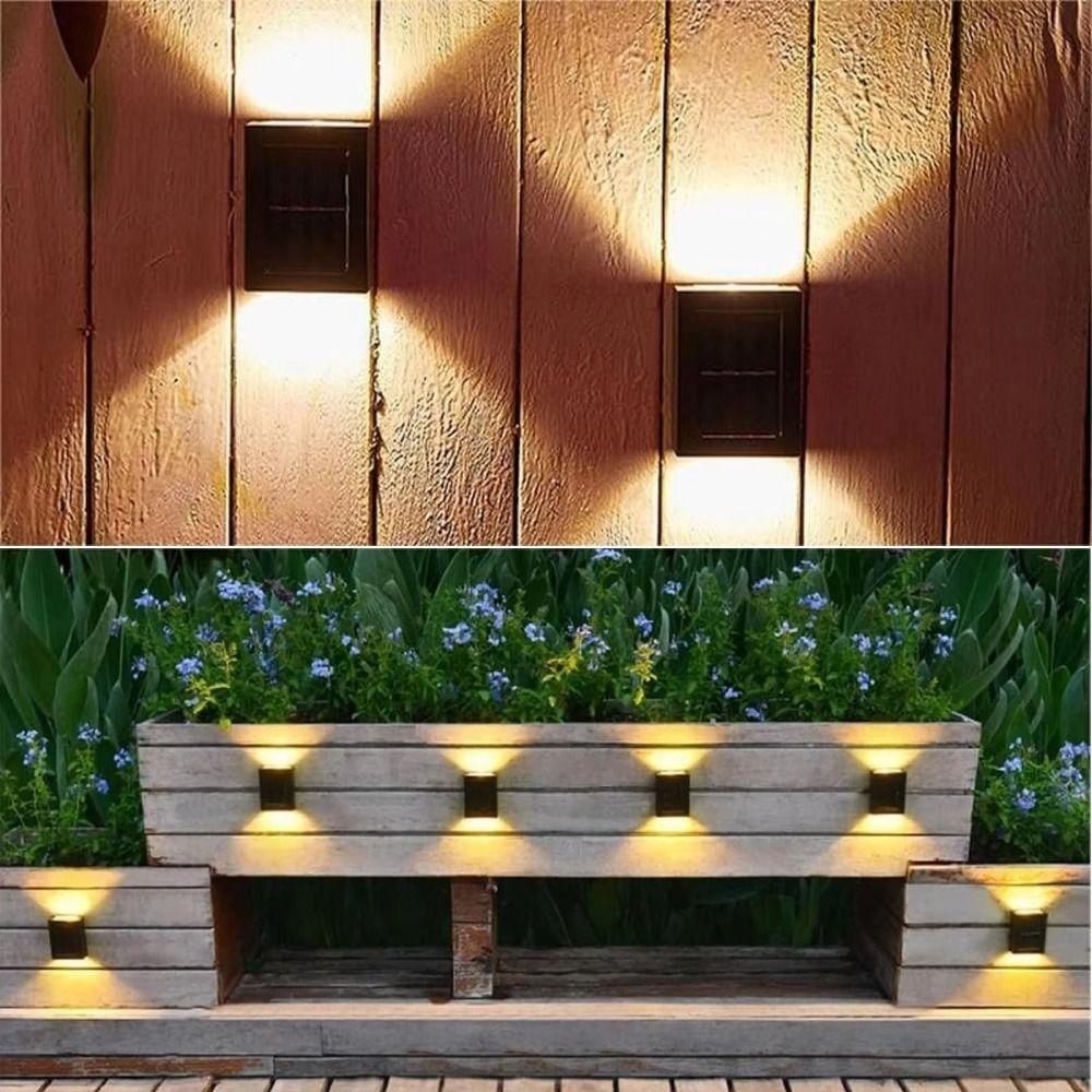 2Pcs Solar Powered Solar Wall Light Waterproof Solar Garden Light LED Solar Light  Home Balcony