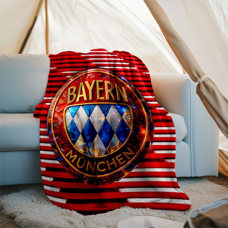 1pc B-Bayern Munich Theme Blanket - Digital Print, Polyester, Cozy for All Seasons, Perfect for Outdoor, and Travel