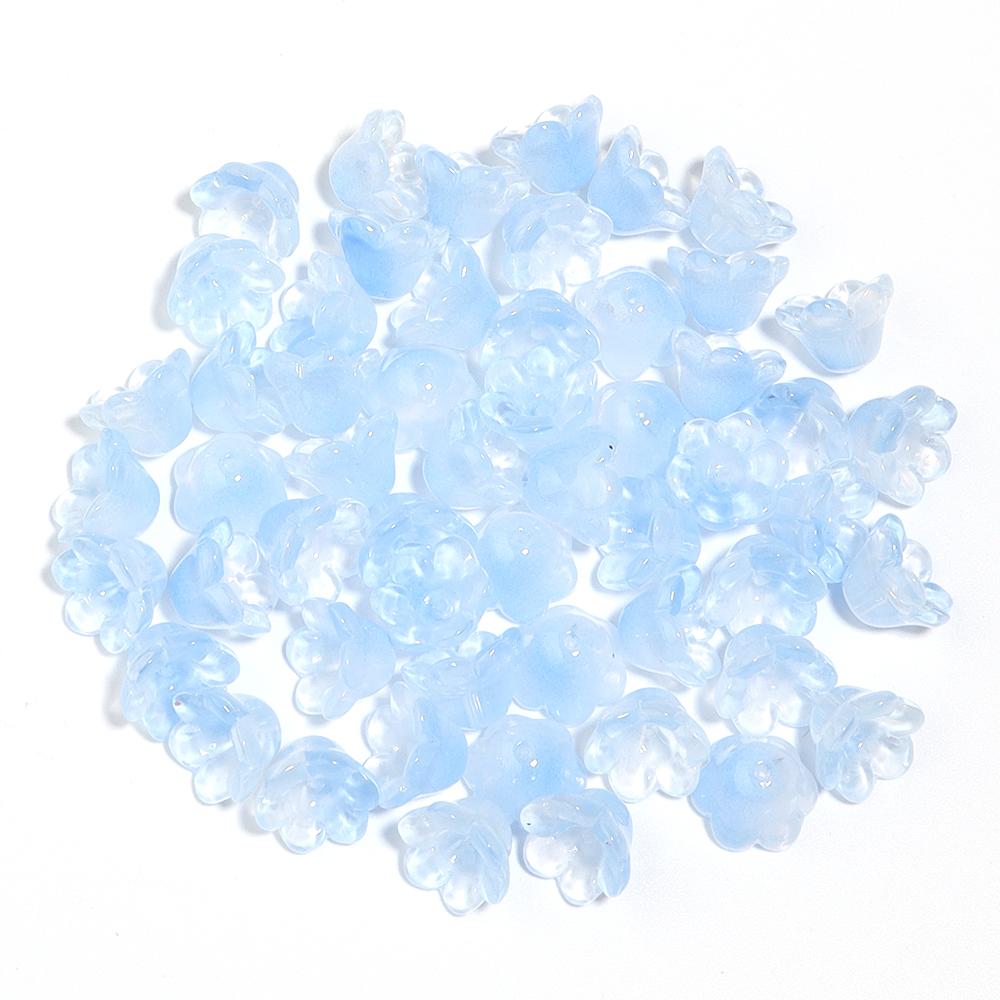 50pcs/lot Lily of The Valley Flower Shape Glass Beads Colorful Lampwork Beads For DIY Crafts Jewelry Making Accessories
