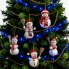 5Pcs Christmas Snowman Ornaments 2D Acrylic Snowman Pendants Cute Cartoon Snowman Decoration for Christmas Tree Mantel Backpack Car Interior