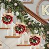 Christmas Bell Wreath Outdoor Ornament Decor With Pine Cones Bows Artificial Festival Wreath For Door Wall Porch Mantle Kitchen