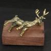 Brass Brass Elk Statue Handcrafted Miniature Elk Ornament Retro Tea Pet Ornament  Home Decoration