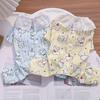 Button Down Design Pet Sleepwear Strips Pattern Indoor Lounge Wear Soft Puppy Shirt  For Small Dogs