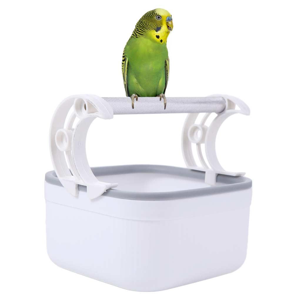 Kunststoff Nymphensittich Spielplatz Ruheablage Abnehmbar mit herausnehmbarer Box Vögel Trainingsständer Anti-Rutsch Vogel Sitzstange Ständer Wellensittiche