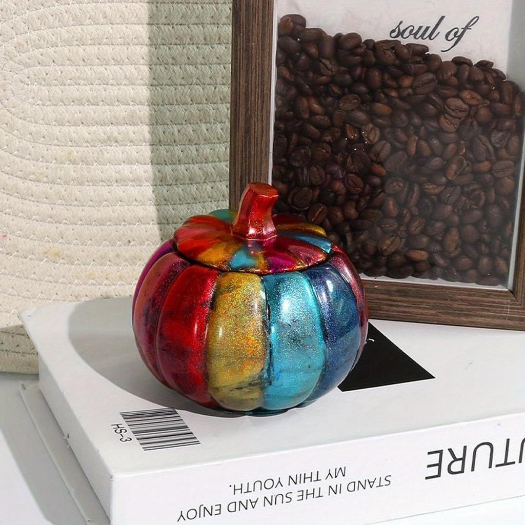 5'' Large Pumpkin Jar Mold, Halloween Resin Mold, Box Storage Silicone Mold for Resin, Clay, Gypsum Casting