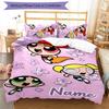 3pcs The Powerpuff Girls9 Cover Set - Personalized Name, HD Printed Bedding with 1 Cover and 2 Pillowcases - Perfect for Home Decor, Easy Care