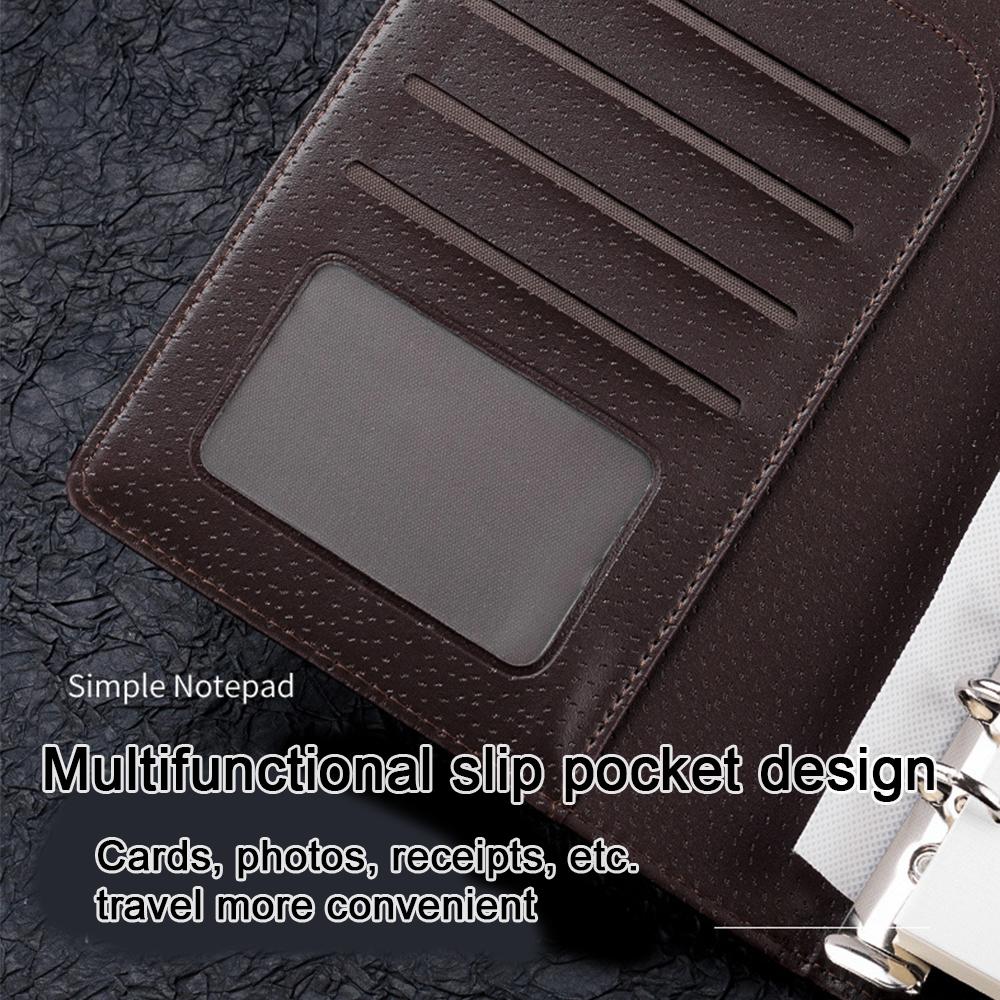 (Free Logo Engraving) A4/A5/B5 Leather Loose-leaf Notebooks, Business Meeting Minutes, Student Subject Notebooks, Diaries, Notepads