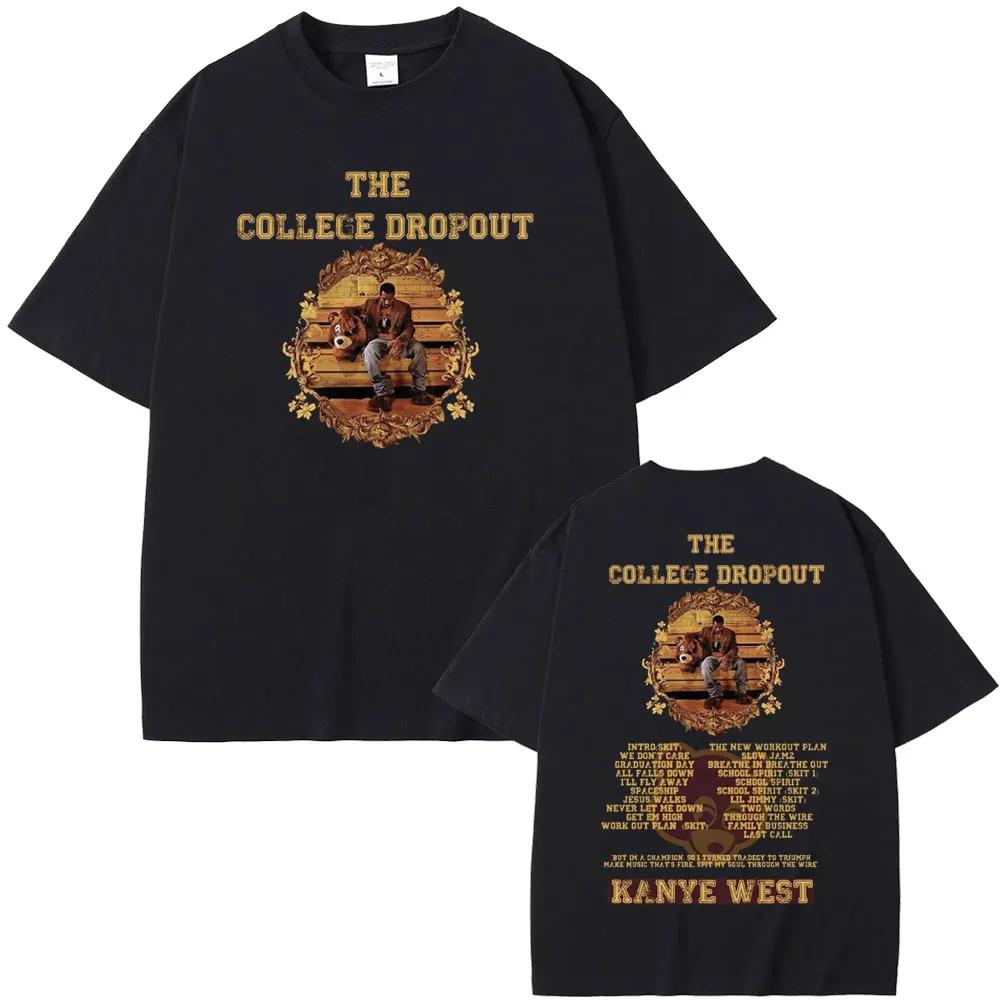 Best Famous Kanye West The College Dropout Graphics Tshirt Men Women's Hip Hop Rap Vintage T-shirts Male Casual Oversize T Shirt