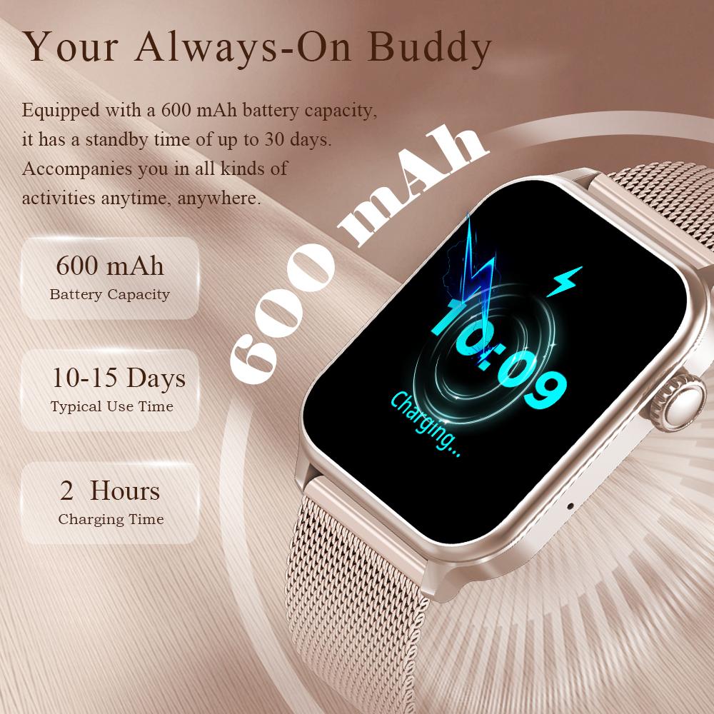 LIGE 2025 Smartwatch IPS HD Bildschirm 600mAh Großer Akku Smartwatch Bluetooth Anruf IP68 Wasserdicht Herzfrequenzmesser Sport-Fitness-Tracker