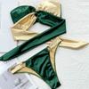 Bandeau kobiety strój kąpielowy seksowne bikini Tetured kobiece stroje kąpielowe kostiumy kąpielowe krzyż Biquinis kostiumy kąpielowe strój kąpielowy zestaw bikini
