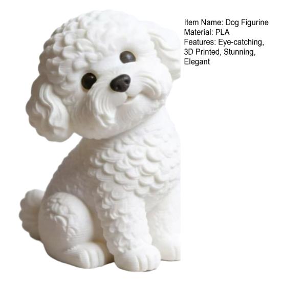 Dog Figurine 3D Printed Lifelike Mini Animal Sculpture for Home Office Desk Shelf Decor Collectible Gift for Dog Lovers